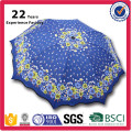 3 Falten 8 Rippen Schöne Sonnenblume Printed Umbrella für Lady Nice Umbrella